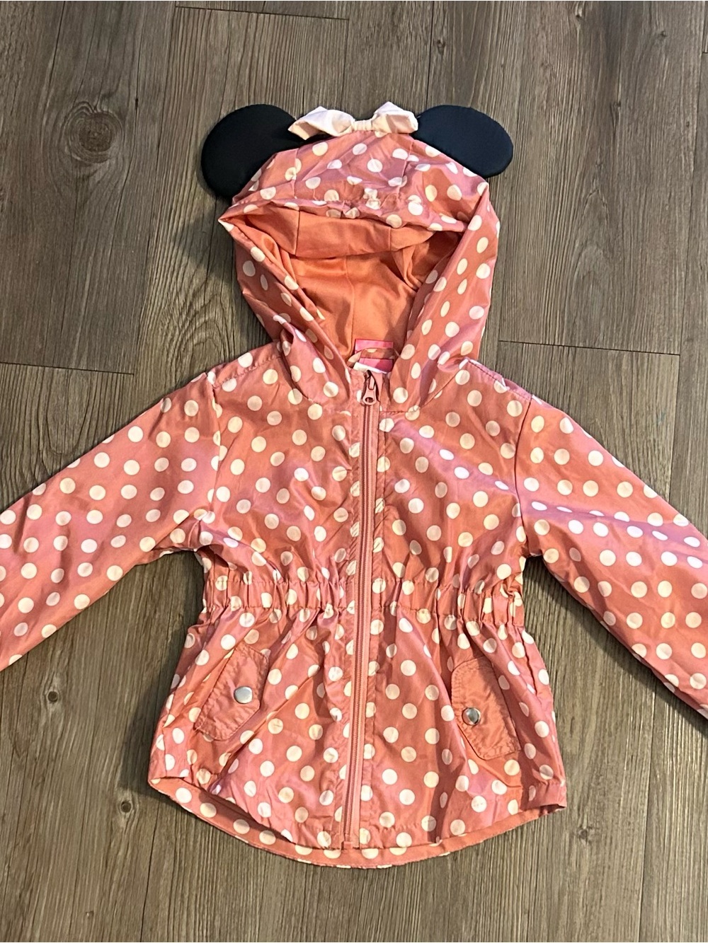 Disney Minnie Mouse Pink Polka Dot Hooded Raincoat